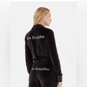 NWT The Kooples Black Bomber Jacket with Logo Size 0/FR.. 2/US